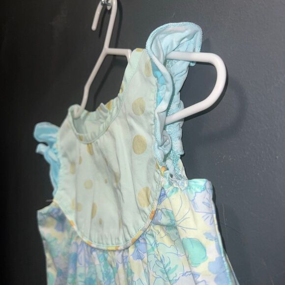 Matilda Jane Girls Dress 18-24m Birds Ruffles Polka Dot Floral  Blue Green - Picture 5 of 8